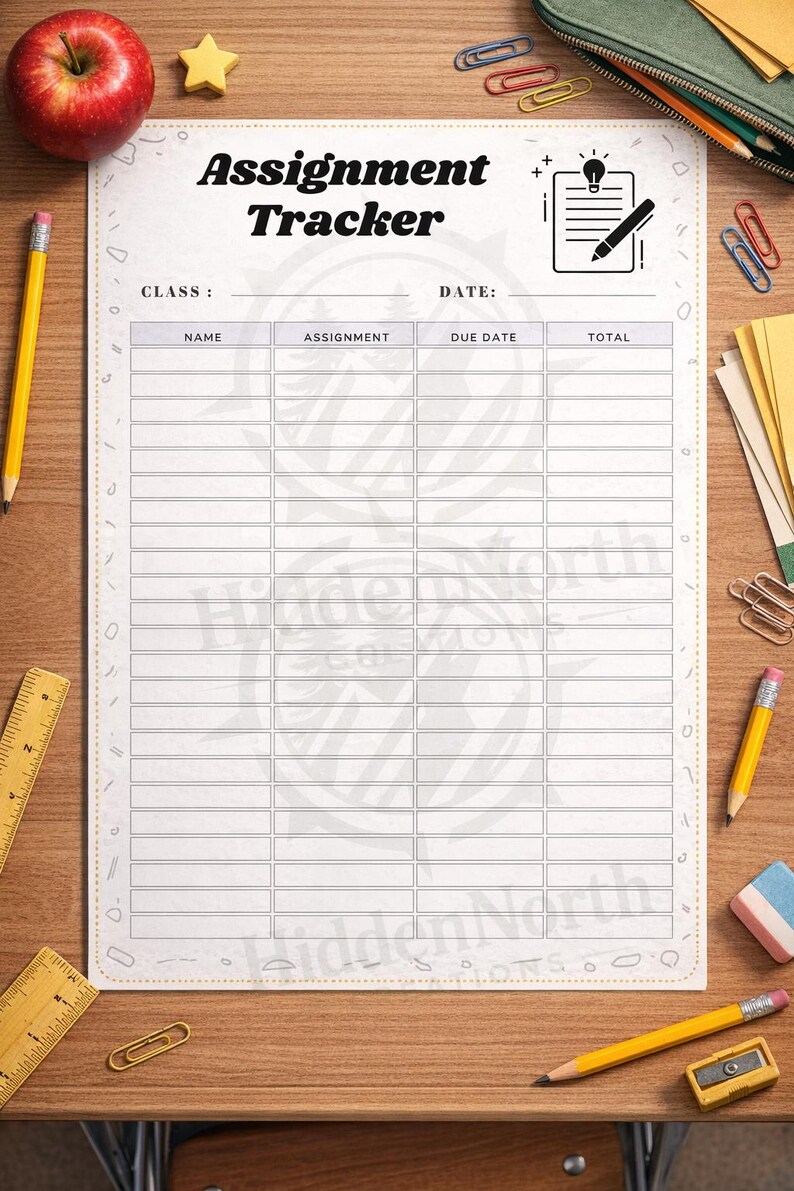 Student Assignment Tracker, School Study Planner (PDF) - Etsy