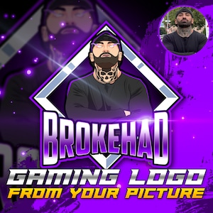 Ich werde Logo für Gaming, Twitch, Youtube mit Ihrem Cartoon entwerfen