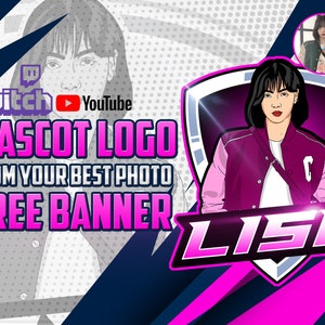 I will design logo for gaming, twitch, youtube with your cartoon