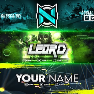 I will design a youtube banner, gaming, twitch and twitter banner