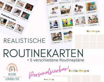 Routine cards children, routine planner, personalised, instant printing, daily plan, weekly plan, ritual, Montessori, routine cards German