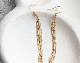 hanging earrings gold & silver - Earring Lumi