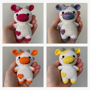 Crocheted Tiny Chubby Cows, Amigurumi, (Colour choice)