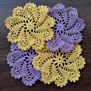 Set of 4 Crochet Vintage Style Coasters for mugs, glasses, and cups