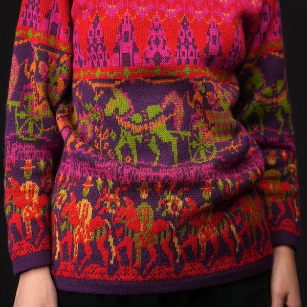 Rare BENETTON Vintage Sweater with Unique Pattern | Made in Italy