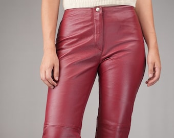 LEVI’S RED / asymmetry leather pants Yeahdor Mens Flare Patent Leather Pants Carnival Party