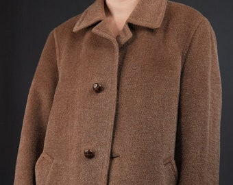 Lodenfrey Light Brown Vintage Wool Coat | 20% Mohair | Vintage Loden Coat