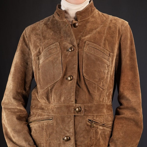 Brown Vintage Suede Leather Jacket | Women's Vintage Clothing | 1990s