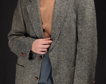 Vintage Wool Blazer Men's | Pure Wool Tweed Suit Jacket 1980s