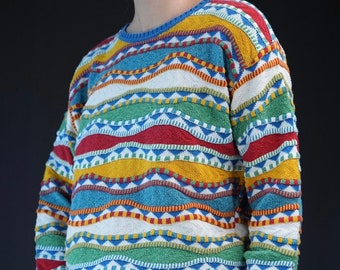 MISSONI Sweater Crazy Pattern 3D | Colorful Knitted Cotton Sweater | Made in Italy