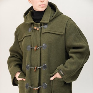 Cacharel Vintage Duffle Coat | Wool-blend in Forest Green | Men's