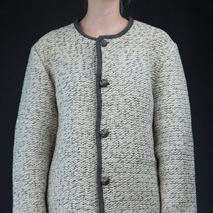 Cozy Knitted Wool Cardigan Traditional Trachten Jacket Austrian Vintage Made in Austria 100% Wool image 1