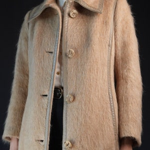 Cappotto francese in lana merino e pelo di cammello anni &#39;70 / Prodotto in Francia / Vintage degli anni &#39;70