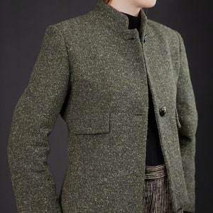 Vintage Tweed Blazer Jacket in Green | Women’s Blazer | 1980s