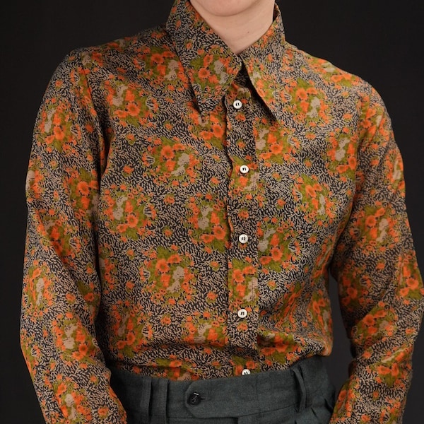 Vintage Flower Print Blouse 1970s | Made in Italy