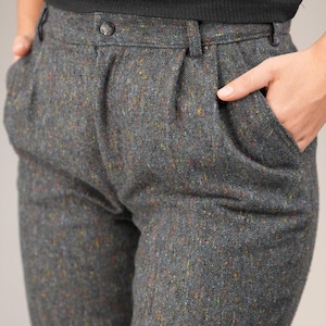 【70s】EURO Vintage Tweed Trousers Optizip Vintage 70s Tweed Pants, Size 10 Womens, 70s Tweed Trousers