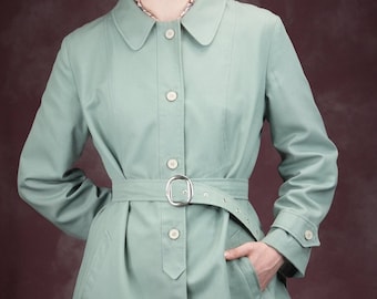 Mint Green Vintage Trench-Coat 1970s | Made in France