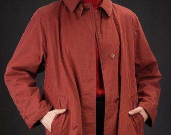 Burgundy Red Vintage Trench-Coat | Schneiders Salzburg | With Wool Lining