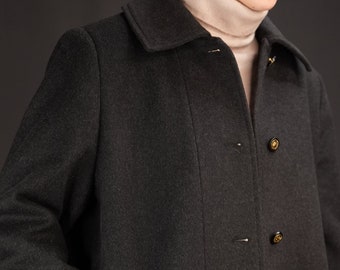 manteau en laine vintage en Gris | Style Loden | Années 90