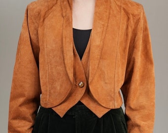 Suede Leather Vintage Jacket 1980s | Vera Pelle, Made in Italy
