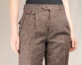 Rare Italian Tailored Tweed Trousers in Earthy Tone | Hand-Tailored in Italy 1980s