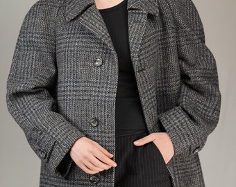 Vintage Tweed Overcoat | Pure Wool | Male Vintage Wool Coat | 1980s