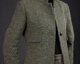 Vintage Tweed Blazer Jacket in Green | Women’s Blazer | 1980s