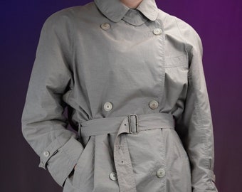 Light-weight Vintage Grey Trench Coat | 1990s | Women's Trench-coat