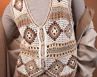 Crochet waistcoat vintage / Made in Germany