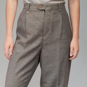 パンツ 1980s vintage JAPAN wool Slacks pants Vintage 80s Japanese Tailor Made Wool Slacks Checkered Brown