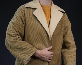 Double faced Corduroy Coat Vintage 70s Sartorial