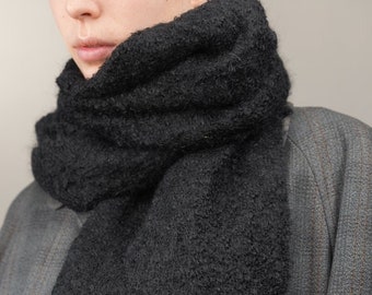 Mohair Scarf Vintage in Black | 70% Mohair | Made in Scotland