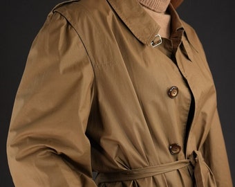 Waxed Cotton Trench-Coat in Caramel Brown | Vintage Trench 1980s