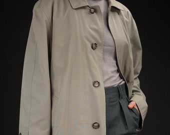 Classic Vintage Trench-coat in Light Grey with Removable Lining | Hamilton