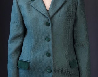 Les Copains Vintage Blazer Sage Green with Velvet Details | Made in Italy