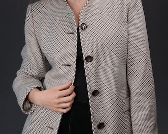 Women's Vintage Blazer with Plaid Pattern | 1980s