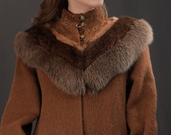 Vintage Alpaca Coat with Fur Trim | 30% Alpaca | Tailored in Italy