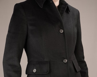 Kiton Pure Cashmere Luxury Coat in Black | Tailored in Italy