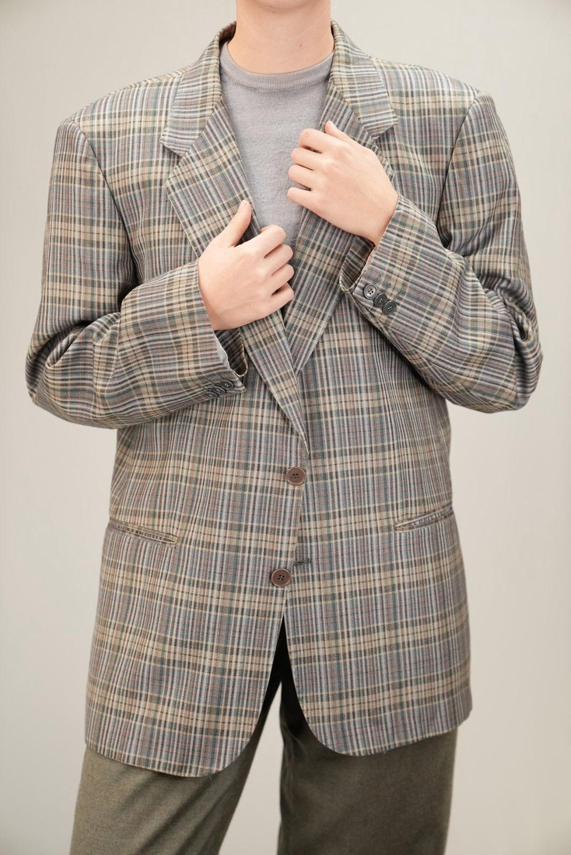 Italian Summer Wool Blazer by Sergio Valentino | Size 52 | Men's Vintage Blazer Jacket, Tailored in Italy, foto 3 di 5