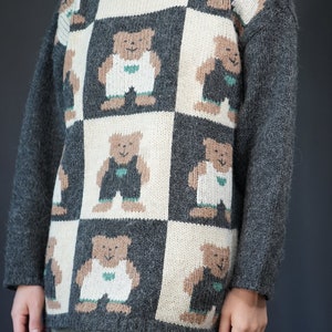 Teddy Bear Vintage Wool Sweater image 2