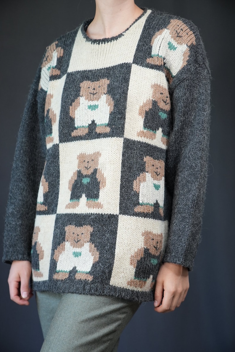 Teddy Bear Vintage Wool Sweater image 2