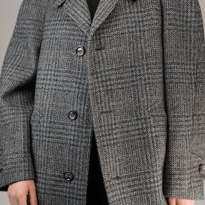 Vintage Tweed Overcoat Pure Wool Male Vintage Wool Coat 1980s image 7