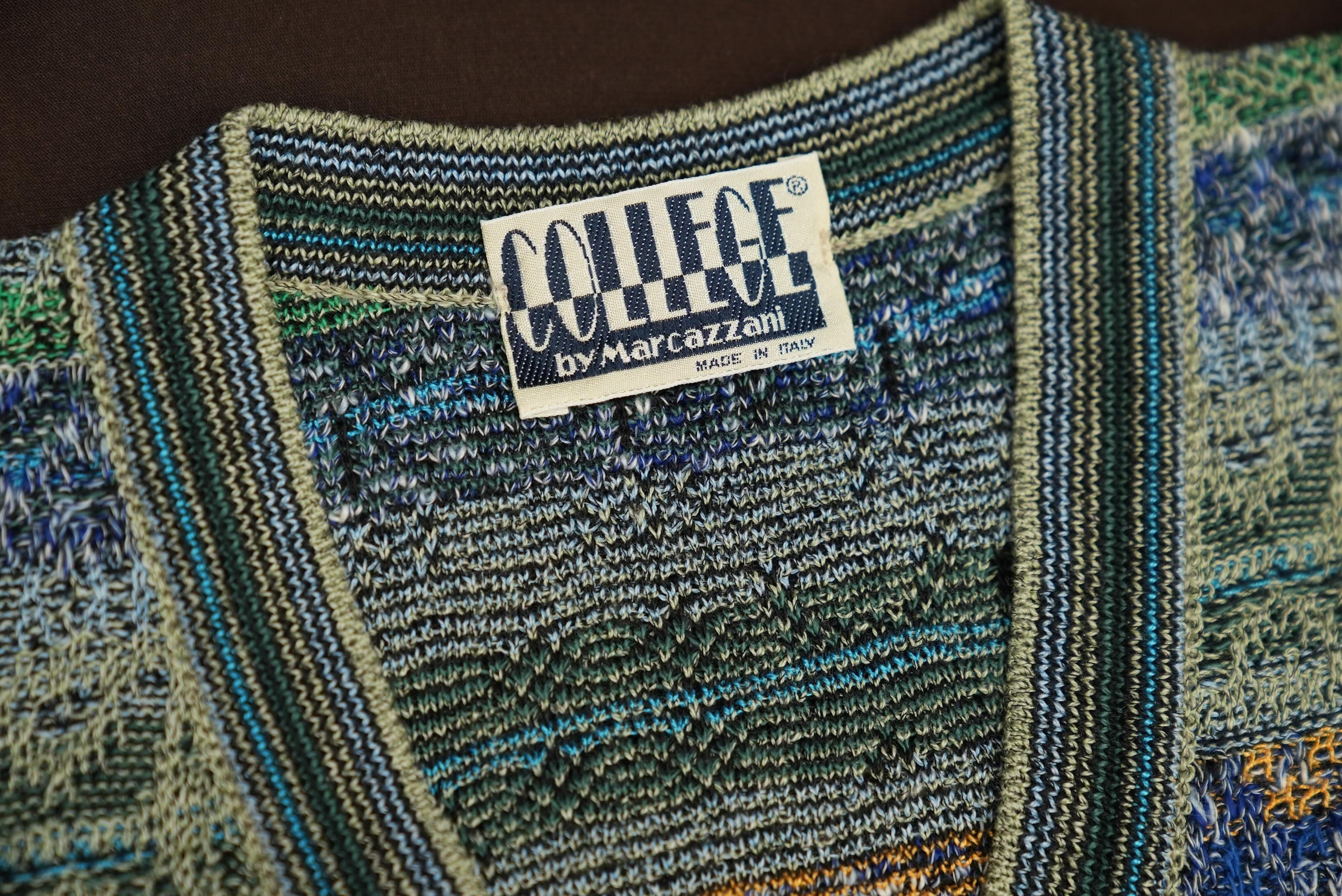 Italian Vintage Knit-sweater With Intricate Pattern by College 
