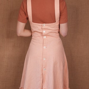 Soft peach linen dress vintage / made in France 60s image 6