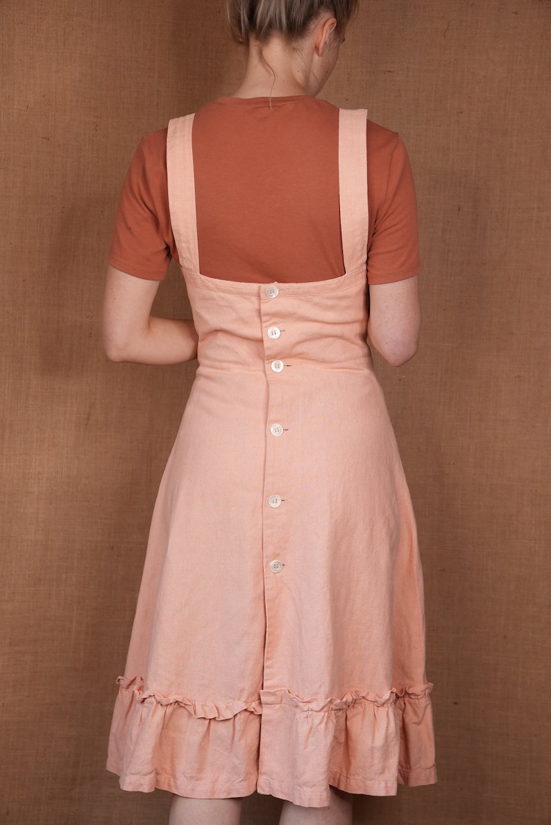 Soft peach linen dress vintage / made in France 60s image 6