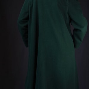 Aquascutum Dark Green Double-Breasted Vintage Wool Coat 20% Cashmere Made in England image 7