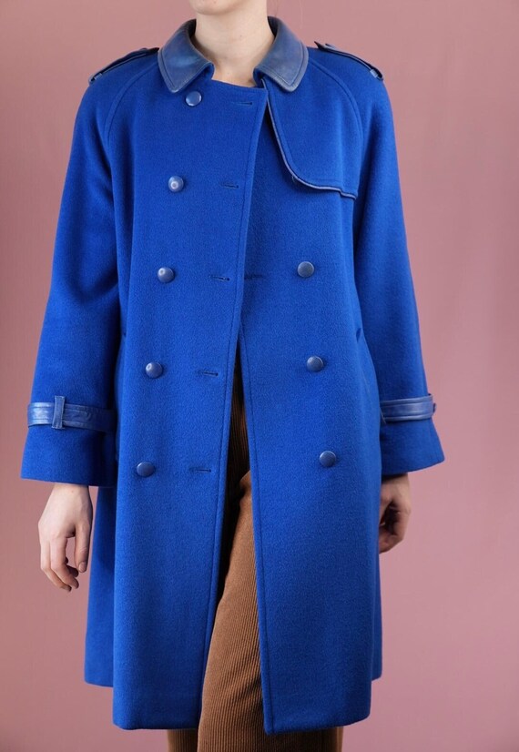 Montini Paris Vintage Coat | Cobalt Blue Wool Angora & Cashmere