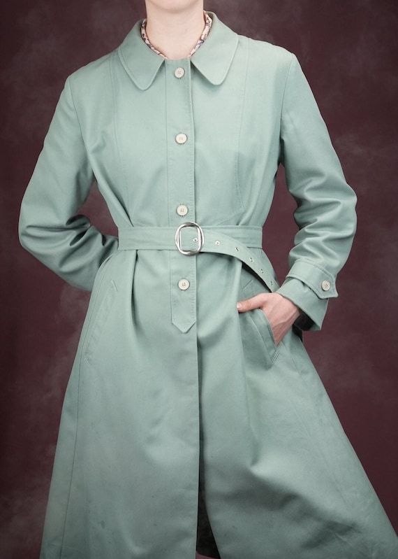 Mint Green Vintage Trench-Coat 1970s | Made in Fr… - image 1