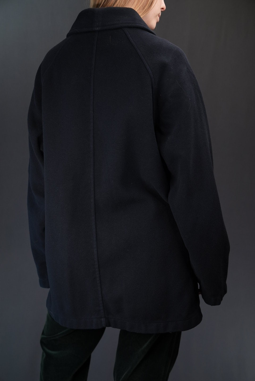 CP Company Vintage Wool Overcoat | 30% Cashmere | Dark Blue