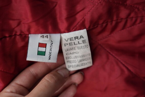 赤 レザー ジャケット Mサイズ イタリア製 イタリア製本革製レッドレザージャケット｜90年代ヴィンテージ